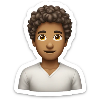 Garçon cheveux bouclés dégradé sticker