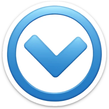 Una raya como ✔️ así pero azul y un círculo  sticker