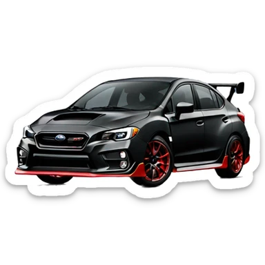 Black subaru 2017 sti with red rims sticker