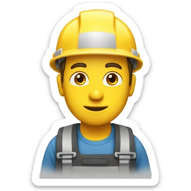 A braver man, white skin, with a construction hat yellow sticker