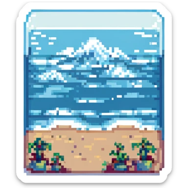 A sea in blue pastel colors sticker