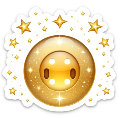 shiny sparkle icon surrounded by extra sparkles sticker