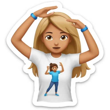 Una niña haciendo el dab sticker