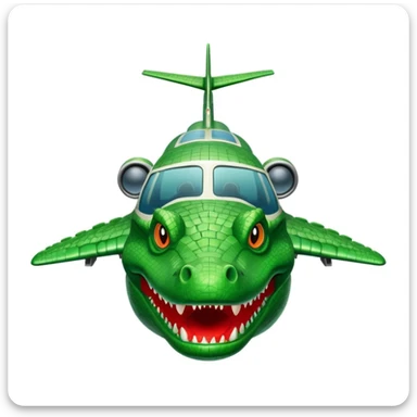 Un avion con cabina de cara de cocodrilo sticker
