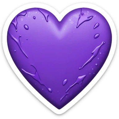 purple heart with a paint splatter sticker
