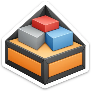 2-d triangle with boxes inside like a bureaucratic system (NOT 3D) sticker