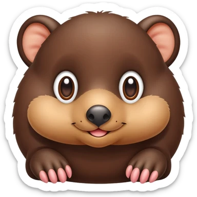 cute mole with prominent digging paws sticker