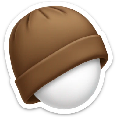 brown winter hat no person sticker