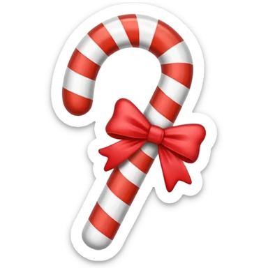 Rainbow Cane: Multicolored candy cane with bright stripes. sticker
