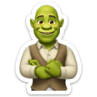 shrek doing the handsign as a teacher sticker