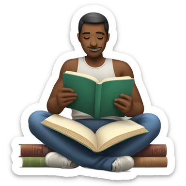 Reading books sticker