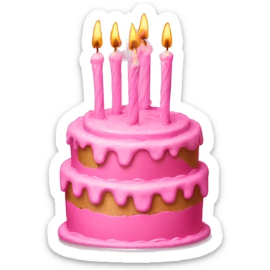 Pink birthday cake with 21 candles  sticker