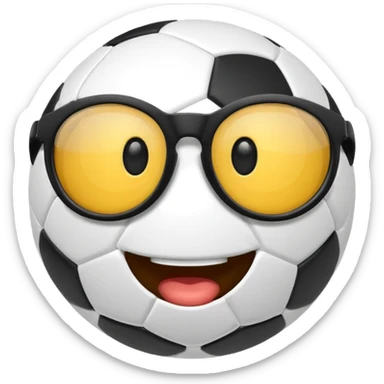 soccer ball wearing joke glasses sticker