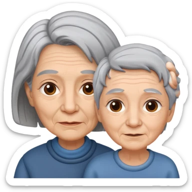 lo mismo que estas haciendo solo coloca alado de la abuela un hombre joven  sticker