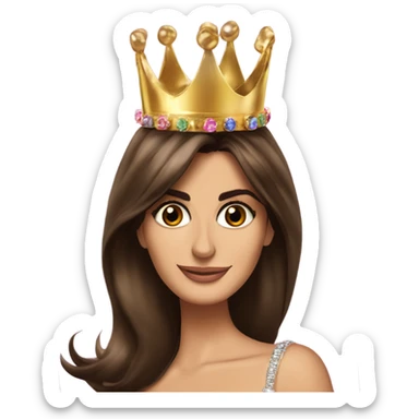 penelope cruz, birthday crown, ballon’s in the background  sticker