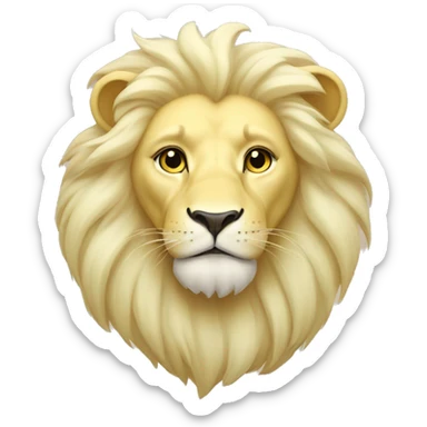 Pastel yellow lion sticker