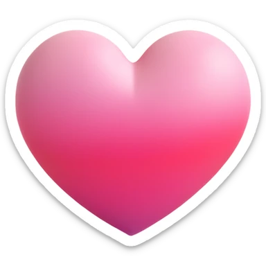 pink ombre heart, subtle ombre, cheerful, 3D effect sticker