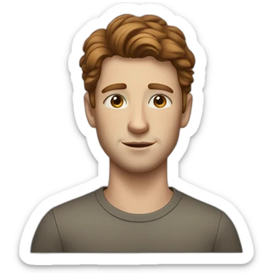 White Guy with Blue Eyes, Brown Hair, and Freckles sticker