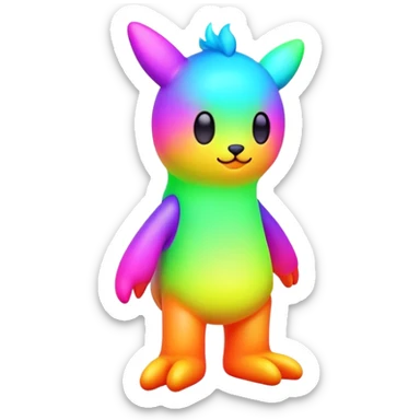 Colorful Neon Colors Flying Fakémon-Pokémon-Creature Full Body sticker