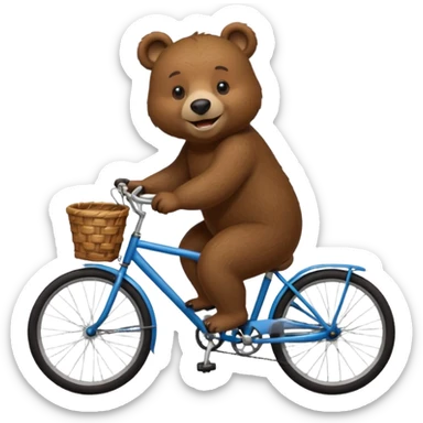 un ours à vélo sticker