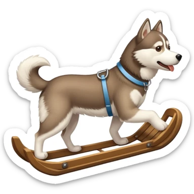 dog with back sled sticker