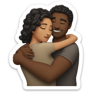 Couple hugging each other sticker