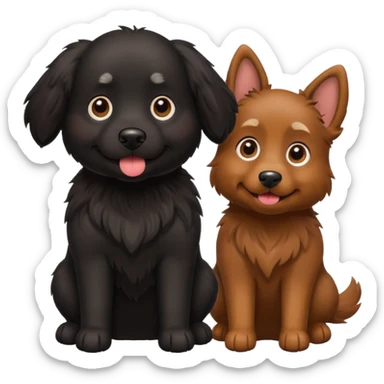 Black dog and brown dog sticker