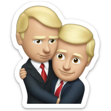 trump and putin embrace sticker