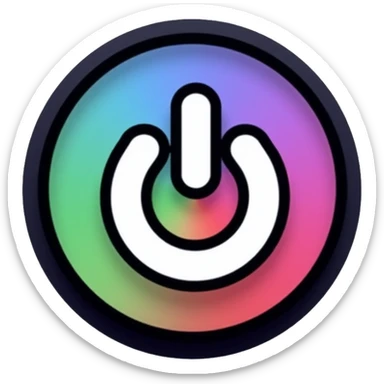 power button symbol with circle inside oval, like iPhone power icon sticker