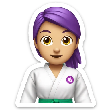 karate girl with violet belt sticker