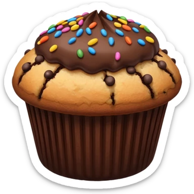 dark brown vanilla muffin chocolate sprinkles on top sticker