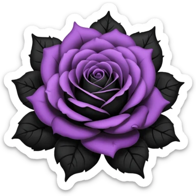pastel goth black rose sticker