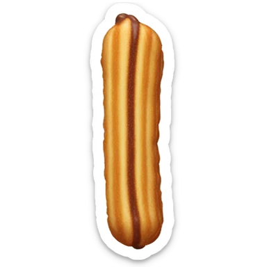 Churro with chocolate dipped tip sticker