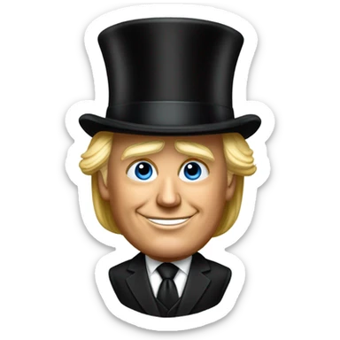 President trump top hat sticker