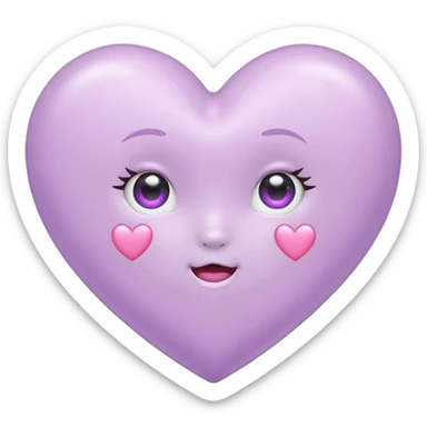 lilac heart kawaii sticker