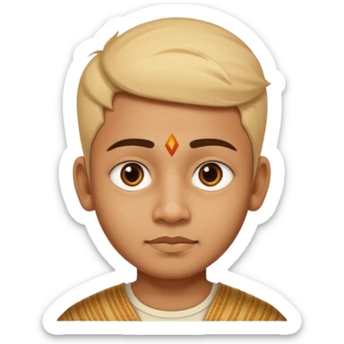 a guy thats south Indian and has a triangle face no beard because he is a kid sticker