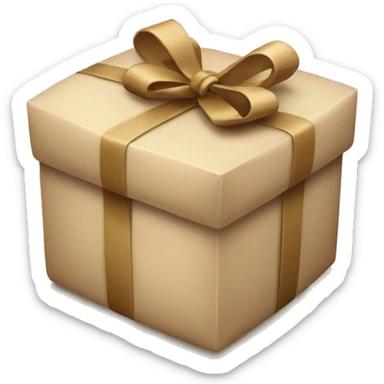 beige christmas present sticker