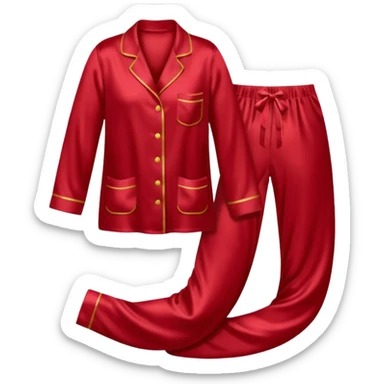 Pijama de satin color rojo oscuro  sticker
