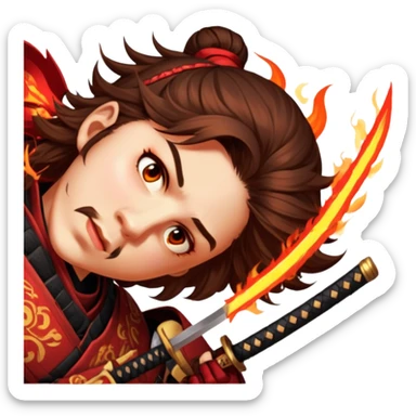 Fire-Wielding Samurai sticker