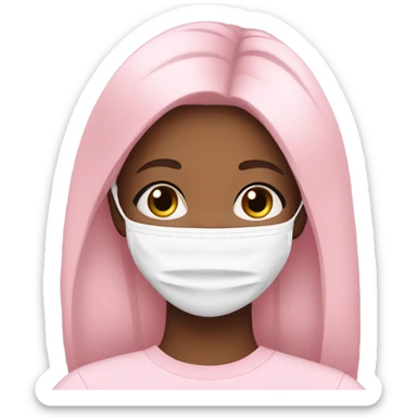 Girl with long lashes, skincare facemask baby pink sticker