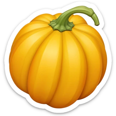 squash fruit, simple and clear, yellow-orange color sticker