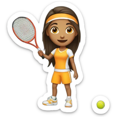 indian teenager playing tennis female sticker
