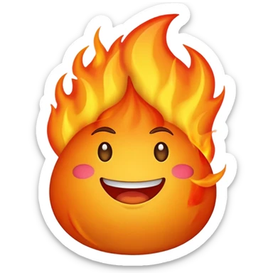 Emoji coquin avec flamme sticker