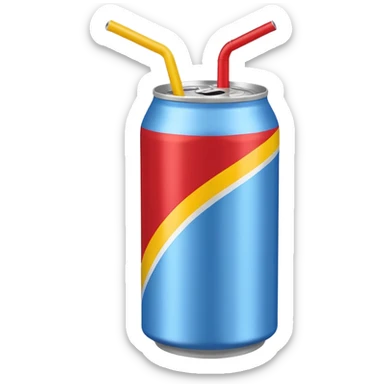 drink can blue red yellow Surfside SINGLE straw NO FACE sticker