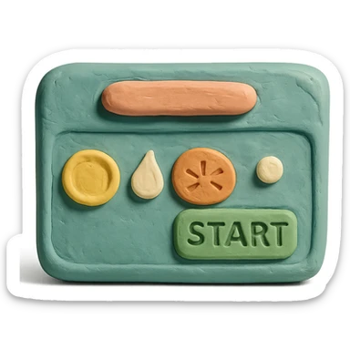 claymation style close-up of dishwasher control panel, soft lighting, pastel colors sticker