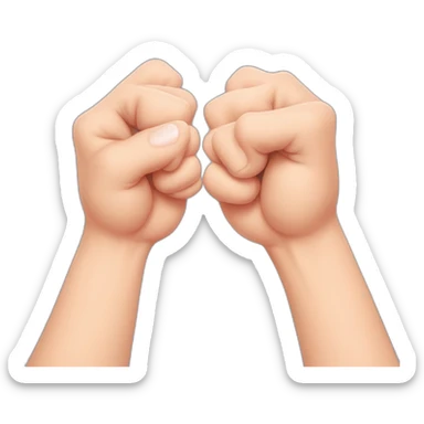 curved hand with fingers forming a fist, while the thumb and pinky finger are extended and touching each other, creating a heart shape sticker