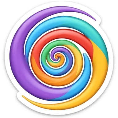 can with a dynamic swirl, vibrant colors sticker