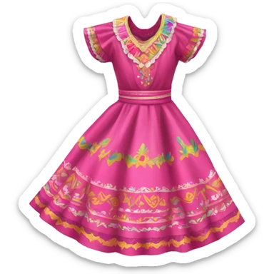 A pink Jalisco folklorico dress sticker