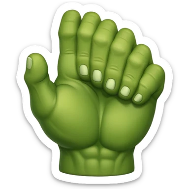 big muscular green cool hulks fist with  4 fingers sticker