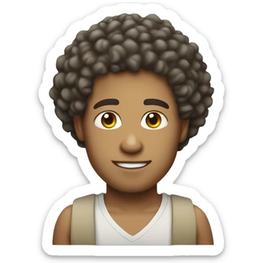 Light skin Curly head man sticker